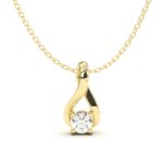 Rocking Diamond Solitaire Dropped Pendant with 18K Gold