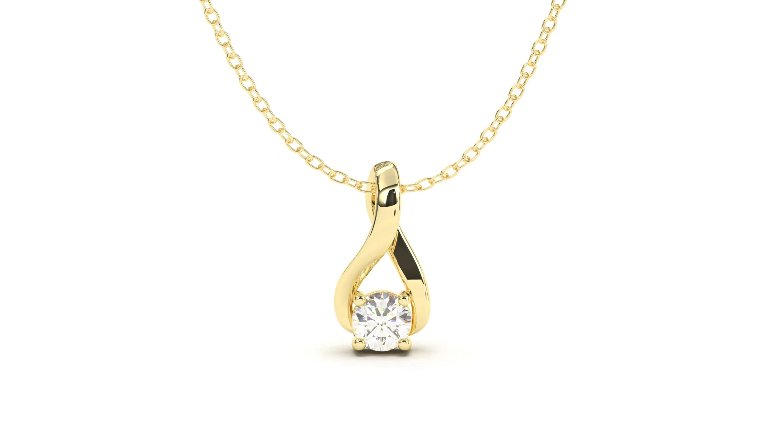 Rocking Diamond Solitaire Dropped Pendant with 18K Gold – Bild 1