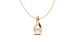Rocking Diamond Solitaire Dropped Pendant with 18K Gold – Bild 3