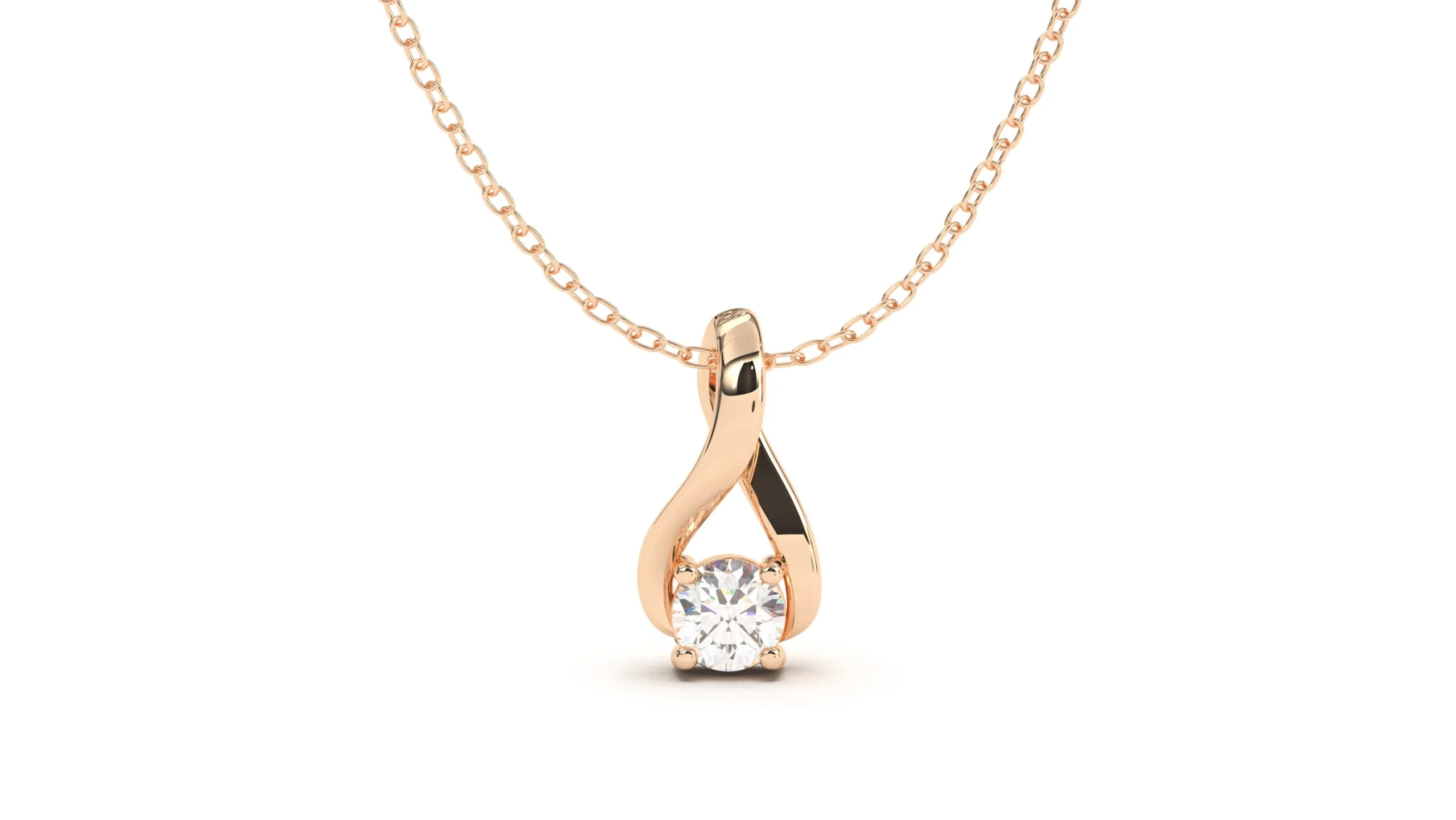 Rocking Diamond Solitaire Dropped Pendant with 18K Gold – Bild 3