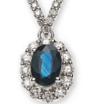 Royalty Anhänger Weißgold 750 mit Saphir 0.76ct. und