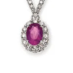 Royalty Pendant white gold 750 with ruby 1.02ct. and