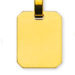 Pendant engraving plate, rectangular polished, yellow gold 585