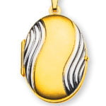 Pendente Medillon per foto in oro giallo 750, sabbiato,