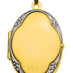 Pendant Medillon for photo 750 yellow gold, satined,