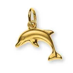 Pendente delfino in oro giallo 750 sabbiato