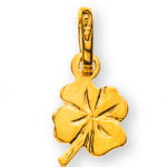 Pendant shamrock flat small yellow gold 750 polished 5x5mm