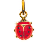 Pendente coccinella oro giallo 750 Smaltato rosa/nero