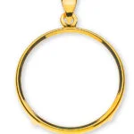 Pendente anni '20 castone Vreneli, oro giallo 750 con 4 anse