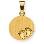 Ciondolo incisione lastra in oro giallo 750 satinato