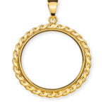 Pendant 20's Vreneli setting, yellow gold 750 with 4 handles