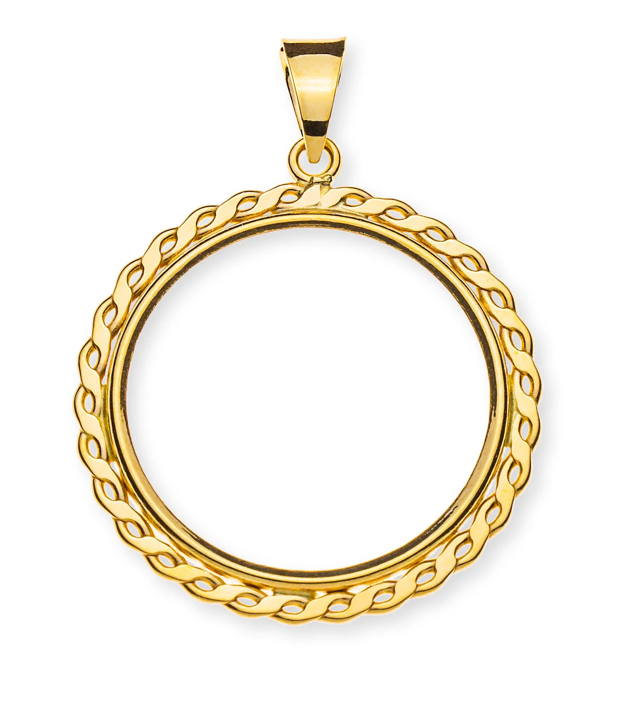 AGO1118 Pendant 20's Vreneli setting, yellow gold 750 with 4 handles - immagine 1