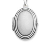 Pendentif médillon pour photo or blanc 750, satiné, ovale