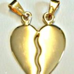Lovers Heart pendant, 750 yellow gold, divisible