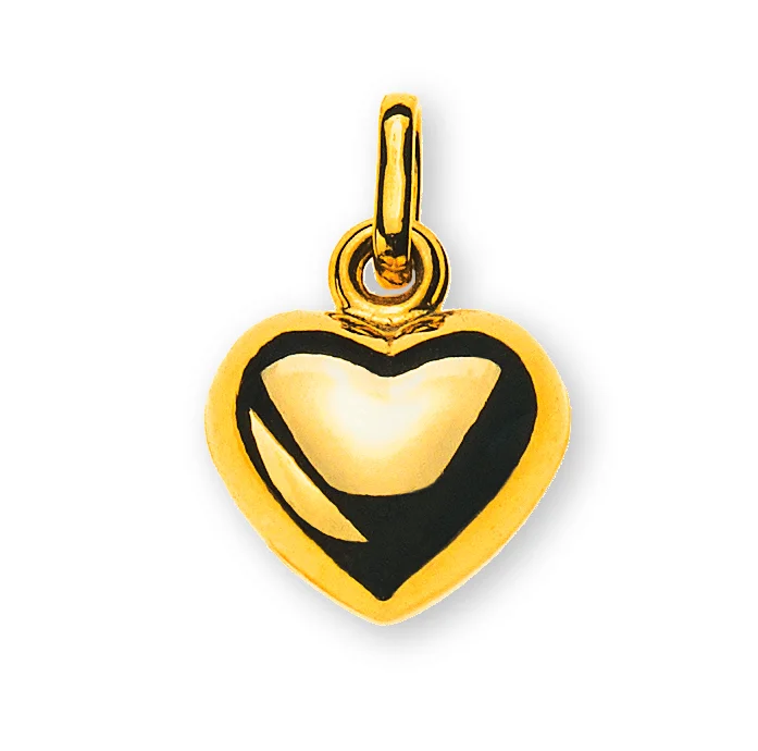 AHE1022 Heart pendant in yellow gold 750 cambered – Image 1
