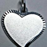 Pendant engraving plate heart-shaped satined 750 white gold