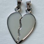 Lovers Pendant heart white gold 750, divisible