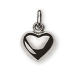 Pendentif coeur en or blanc 750 bombé