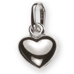 Pendentif coeur en or blanc 750 bombé