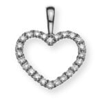 Pendentif diamant coeur ouvert or blanc 750
