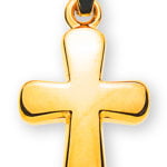 Barrette croix or jaune 750 H : 12 mm L : 9 mm