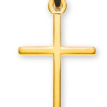 Barrette croix or jaune 750 H : 18 mm L : 12 mm