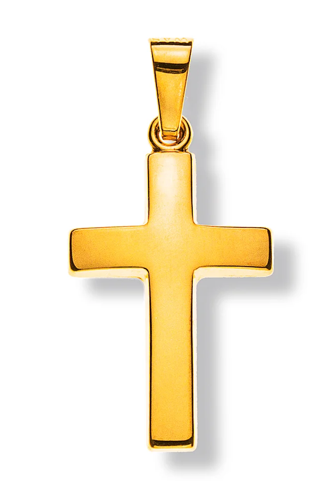 AKR1004 Bar cross yellow gold 750 H: 18mm W: 12mm - Image 1
