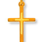 750 yellow gold cross with pattern H: 17 mm W: 10 mm