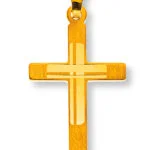 750 yellow gold cross with pattern H: 20 mm W: 12 mm