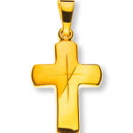 750 yellow gold cross ground and sanded H: 15 mm W: 12 mm