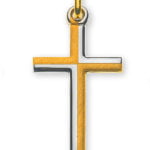 Croce in oro giallo 750 parzialmente satinato / parzialmente rodiato H: 20mm L: 13mm