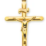 750 yellow gold cross with Christ H: 27 mm W: 19 mm