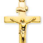 750 yellow gold cross with Christ H: 24 mm W: 16 mm