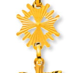 Croce ugonotta oro giallo 750 diamante H: 20mm L: 10mm