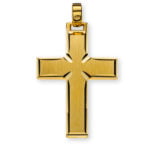 Stabkreuz Gelbgold 750 H: 30mm B: 22mm, satiniert mit Schliff, massiv