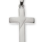 Croce in oro bianco 750 lucido / sabbiato H: 18mm L: 12mm