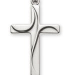 Croix or gris 750 H : 21 mm L : 14 mm polie / poncée