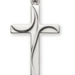 Cross white gold 750 H: 21mm W: 14mm polished / sanded
