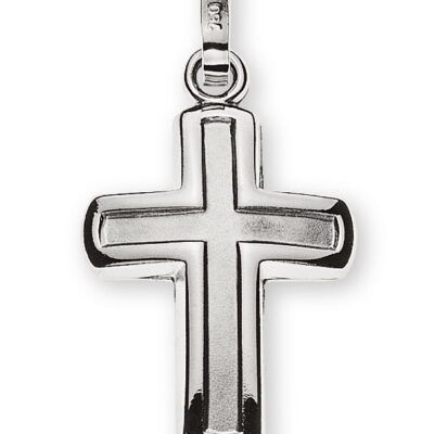 750 white gold cross sanded in the middle H: 15mm W: 11mm