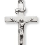 Croix or blanc 750 avec Christ H: 24mm L: 16mm