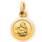 Médaille ange or jaune 375 10mm