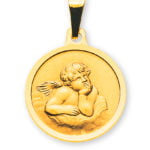 Medaglia angelo oro giallo 585 12mm