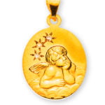 Angel pendant yellow gold 750