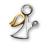 Pendente Angelo bicolore (oro giallo/bianco) 750