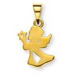 Pendentif ange or jaune 375 sablé de 1 oxyde de zirconium blanc