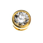 Solitaire pendant bezel setting yellow gold 750 H SI 0.33ct.