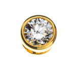 Pendente solitario Lunetta incastonata in oro giallo 750 H SI 0,50 ct.