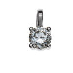 Solitaire pendant 4-handle setting white gold 750 H SI 0.10ct.