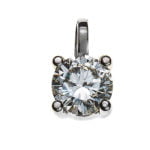 Solitaire pendant 4-handle setting white gold 750 H SI 0.33ct.