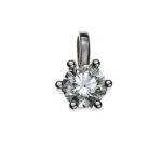 Solitär-Anhänger 6-Griff-Fassung Weißgold 750 H SI 0.10ct.